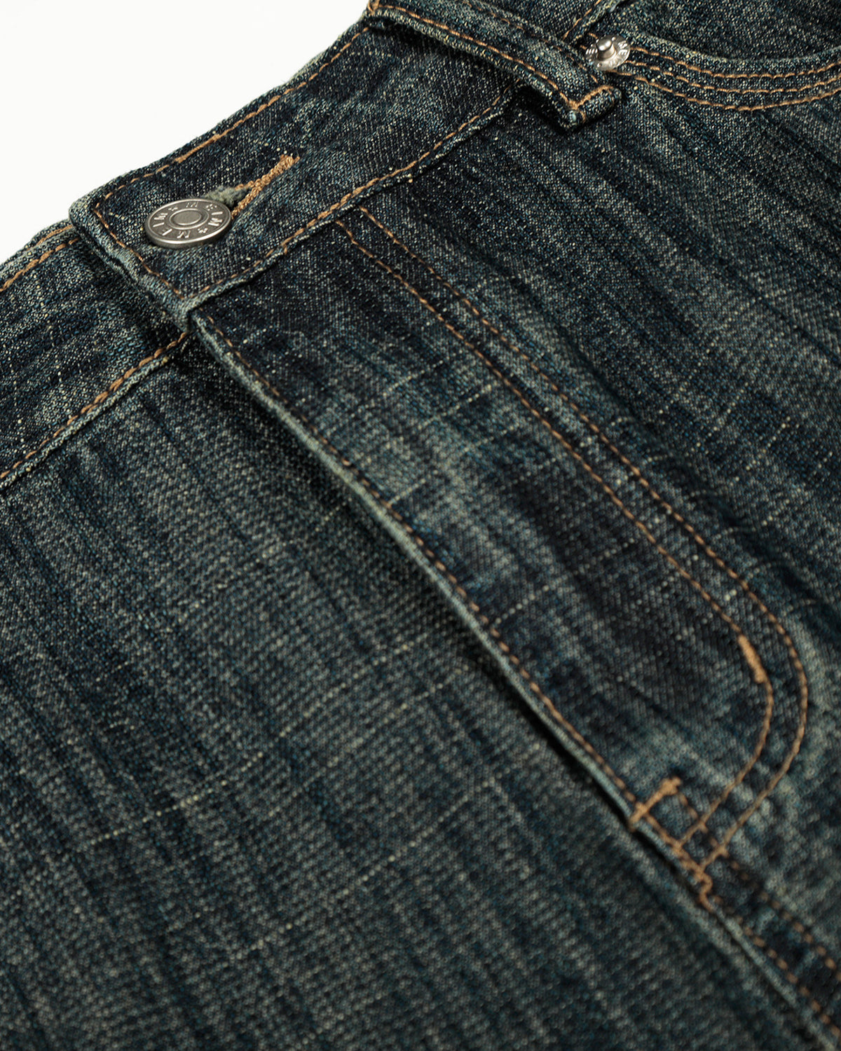 Omygoods Cinch Back Bamboo Weave Jeans