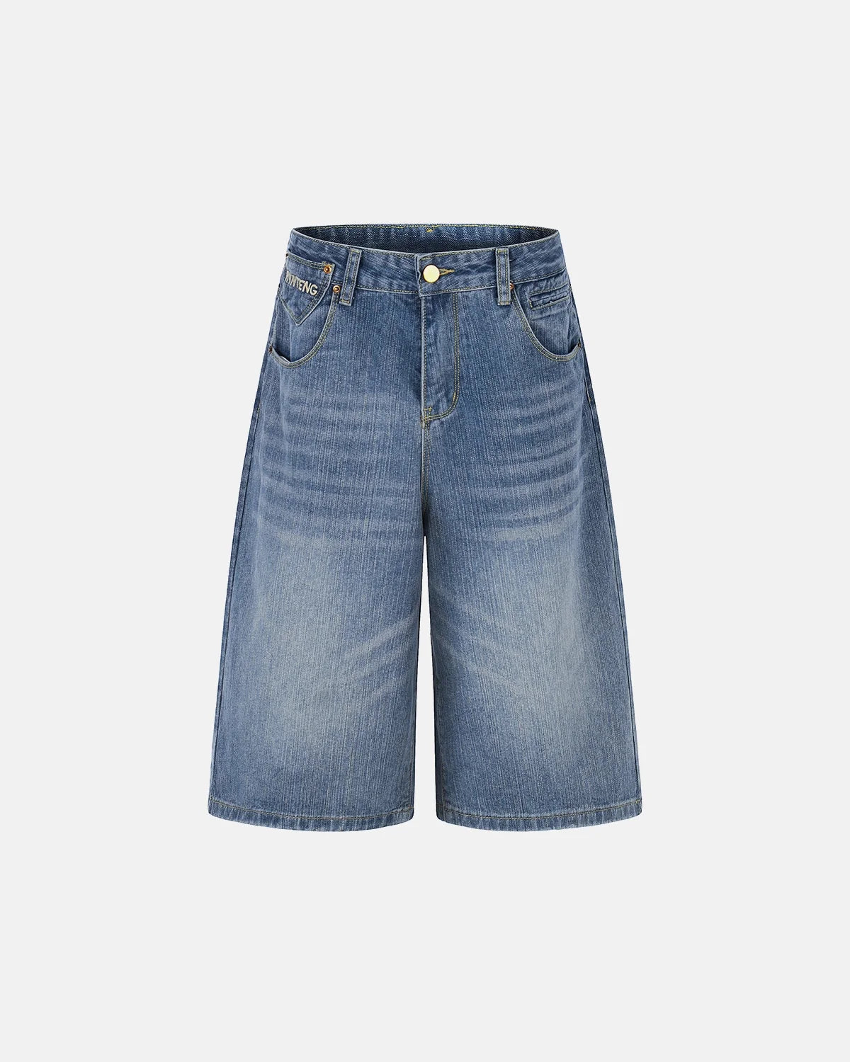 Omygoods Cinch Back Bamboo Weave Long Jorts