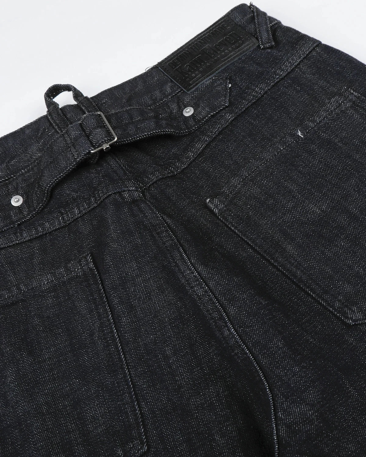 Omygoods Cinch Back Raw Baggy Jeans