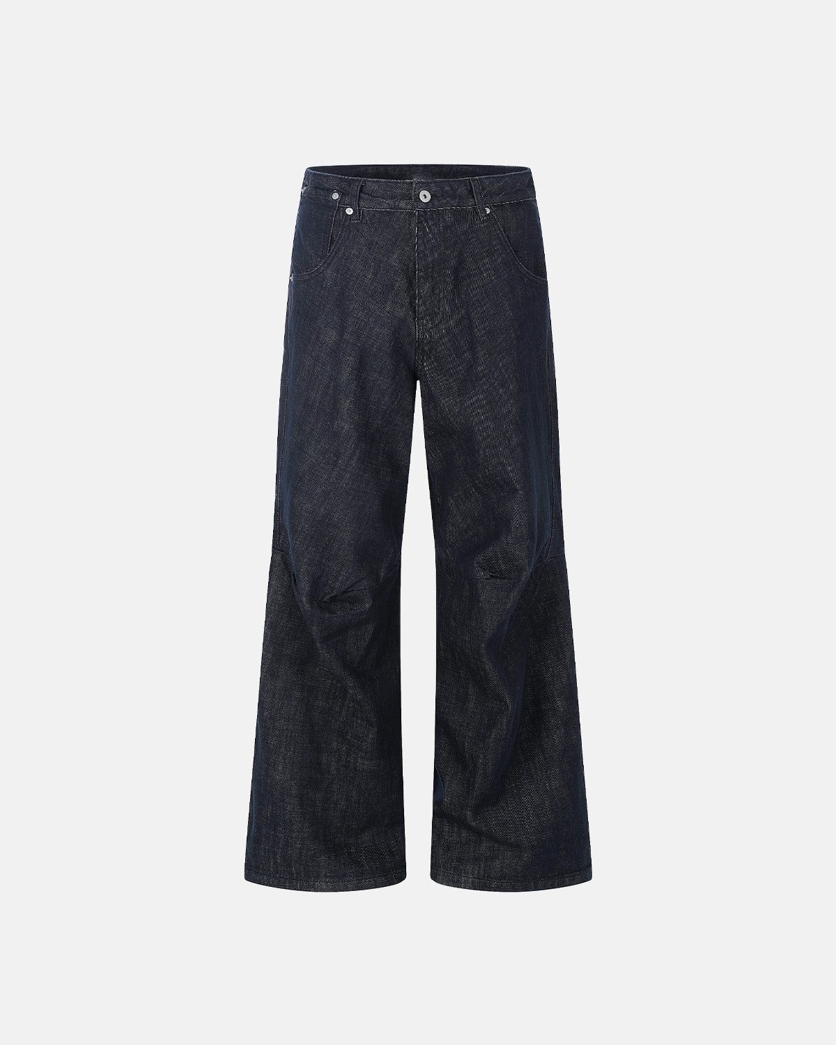Omygoods Cinch Back Raw Baggy Jeans