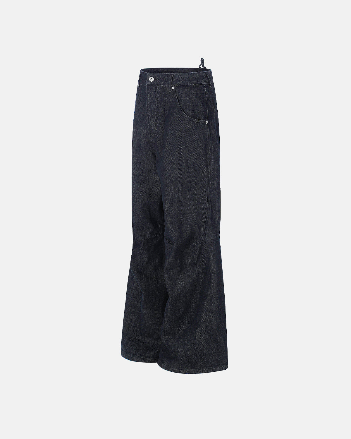 Omygoods Cinch Back Raw Baggy Jeans
