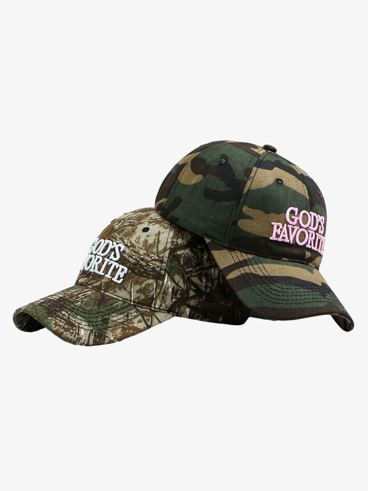 Omygoods Classic Camo “God’s Favorite” Embroidery Curved Brim Baseball Cap