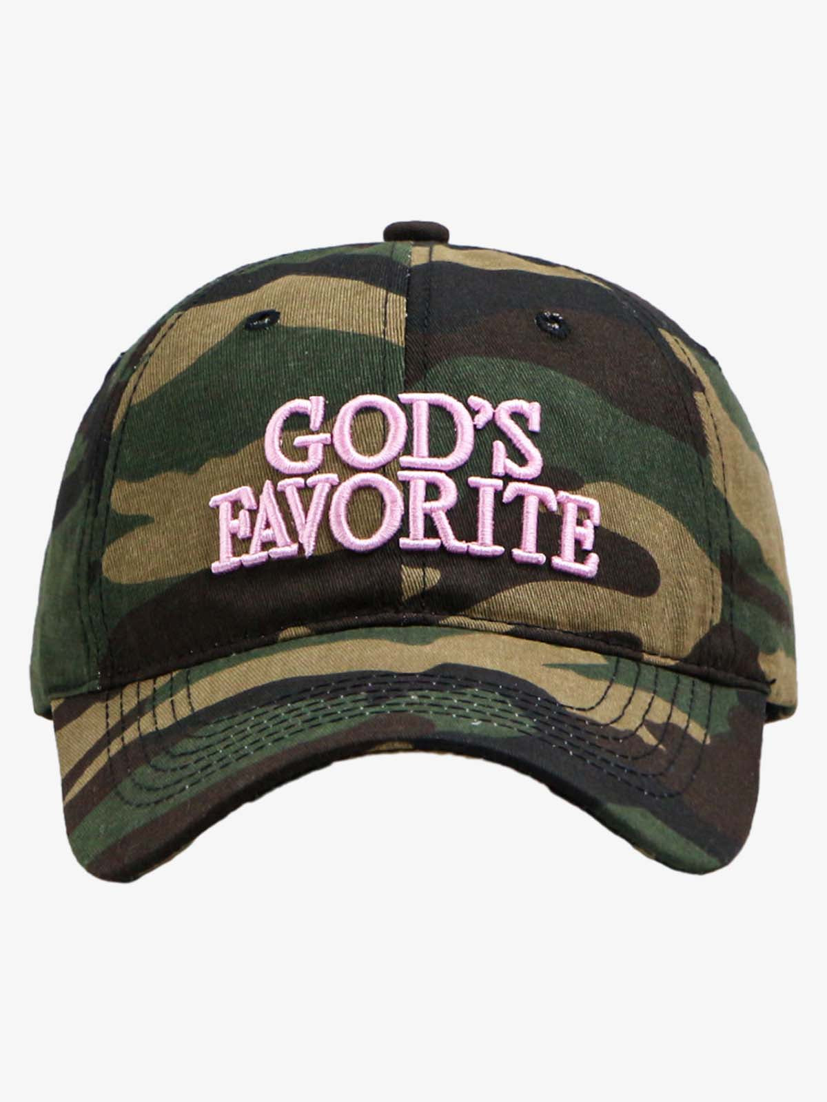 Omygoods Classic Camo “God’s Favorite” Embroidery Curved Brim Baseball Cap