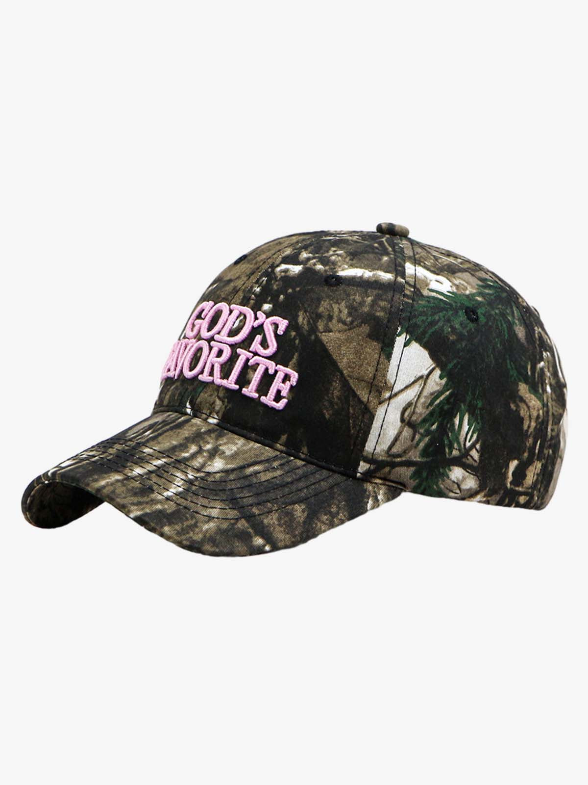 Omygoods Classic Camo “God’s Favorite” Embroidery Curved Brim Baseball Cap