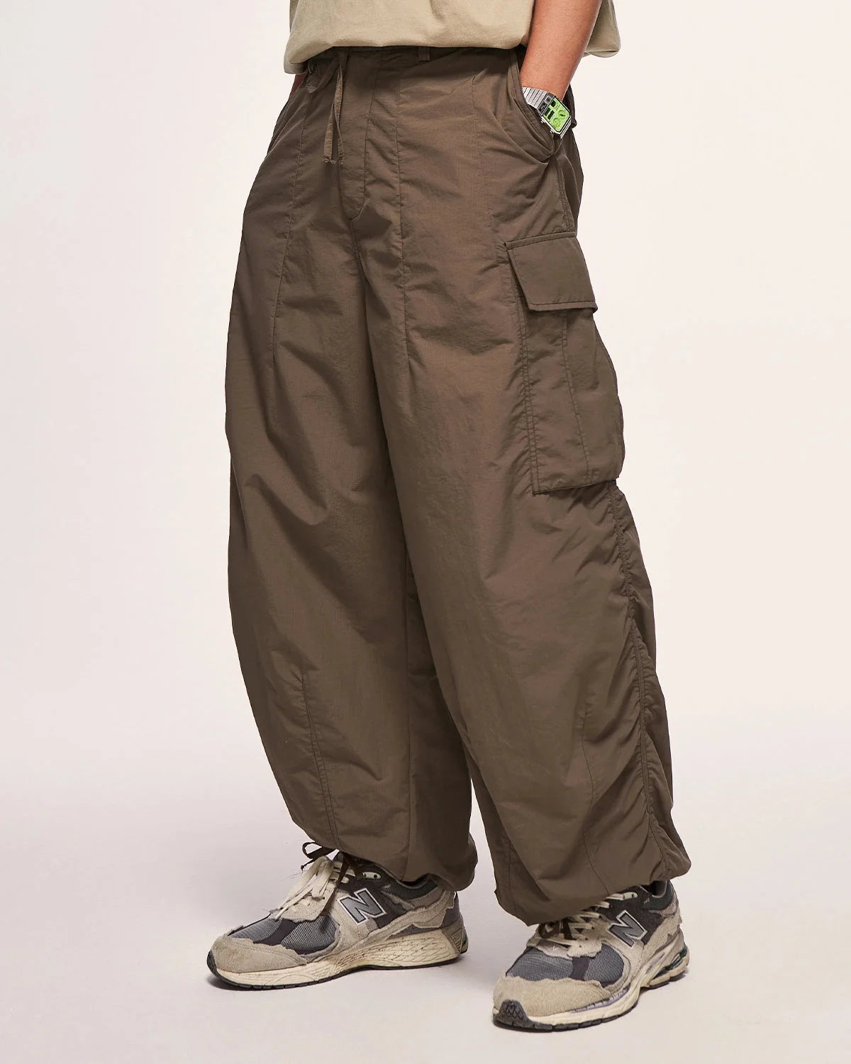 Omygoods Classical Parachute Cargo Pants