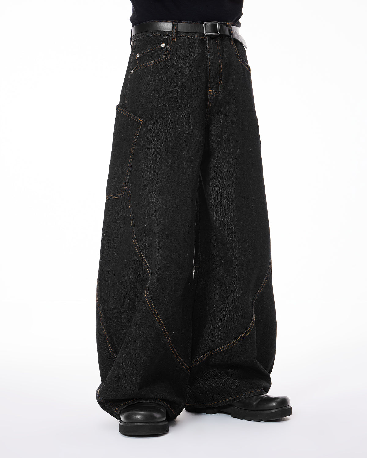 Omygoods Colorful Rhinestone Raw Barrel Jeans