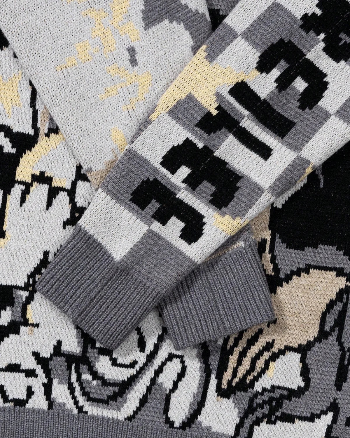 Omygoods Comic Graphic Crew Neck Knit Sweater