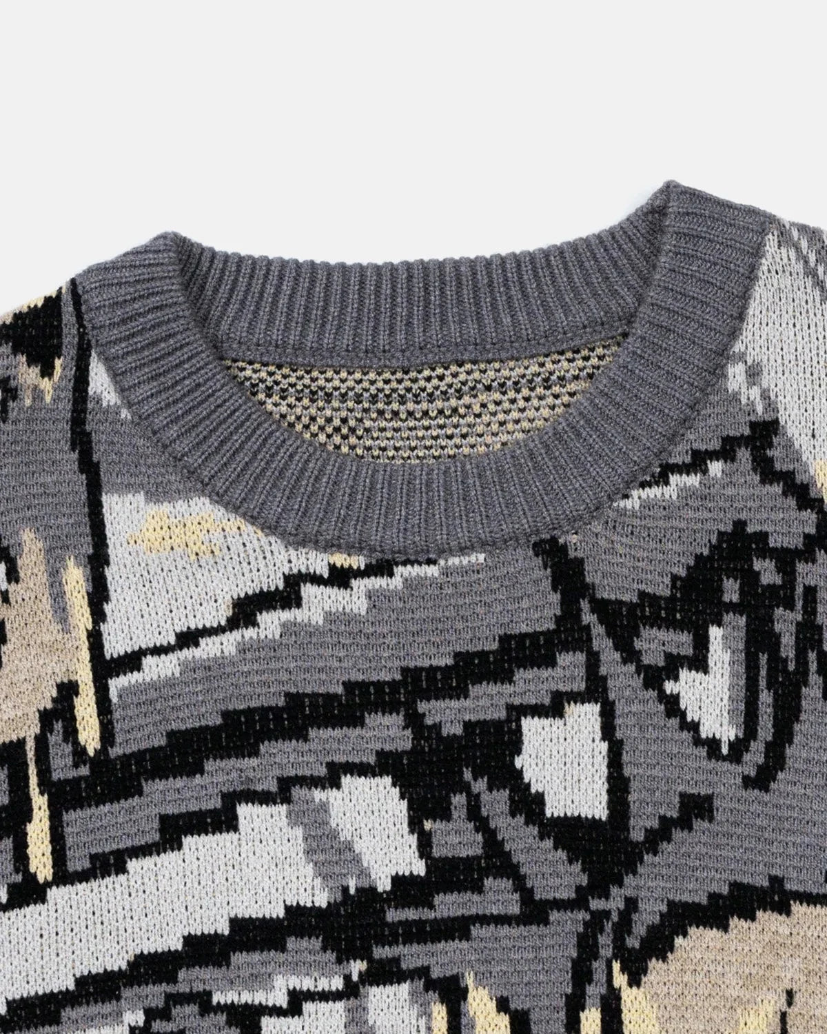 Omygoods Comic Graphic Crew Neck Knit Sweater