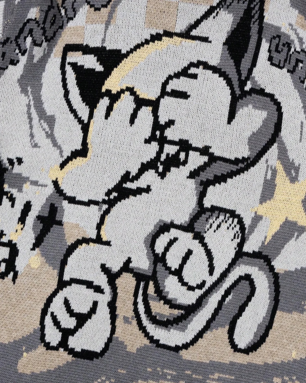 Omygoods Comic Graphic Crew Neck Knit Sweater