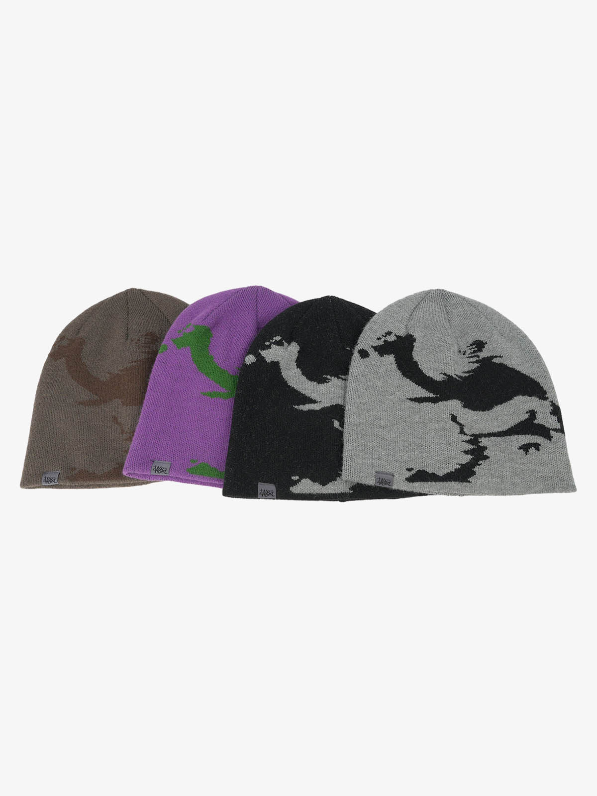 Omygoods Contrast Color Jacquard Knit Beanie