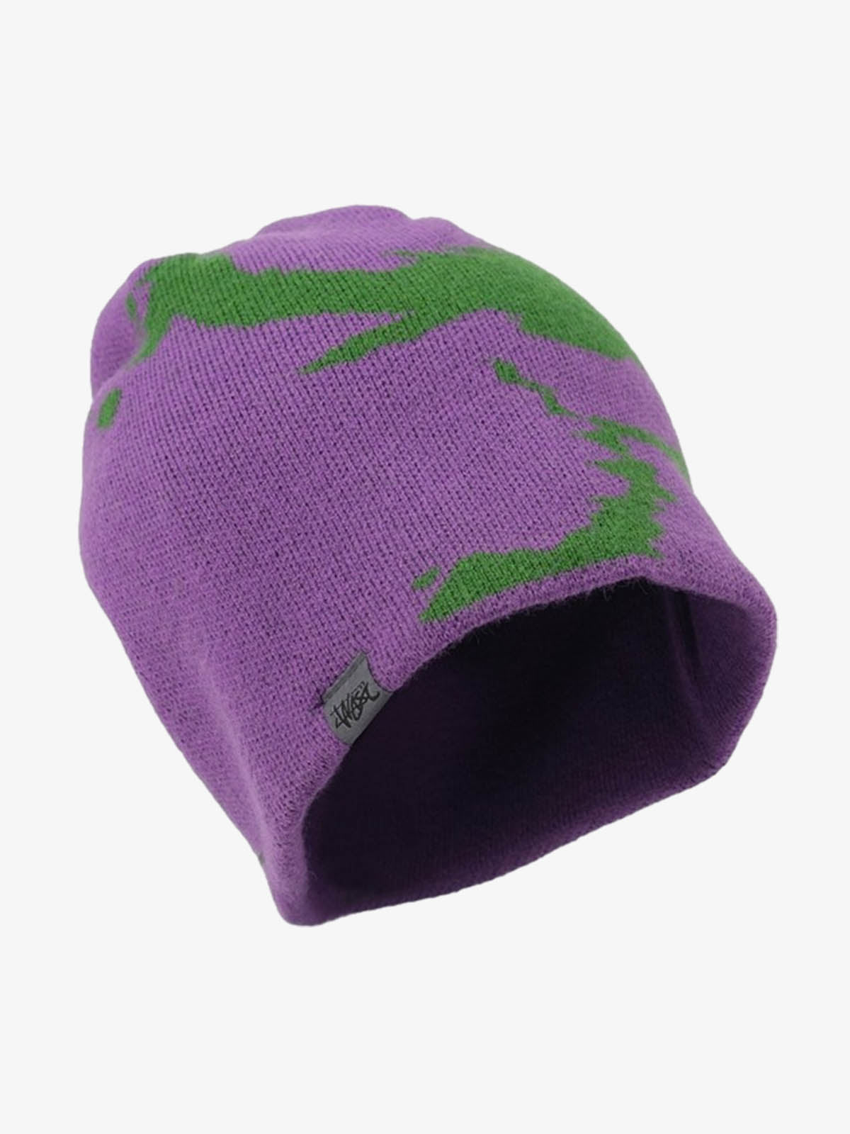 Omygoods Contrast Color Jacquard Knit Beanie