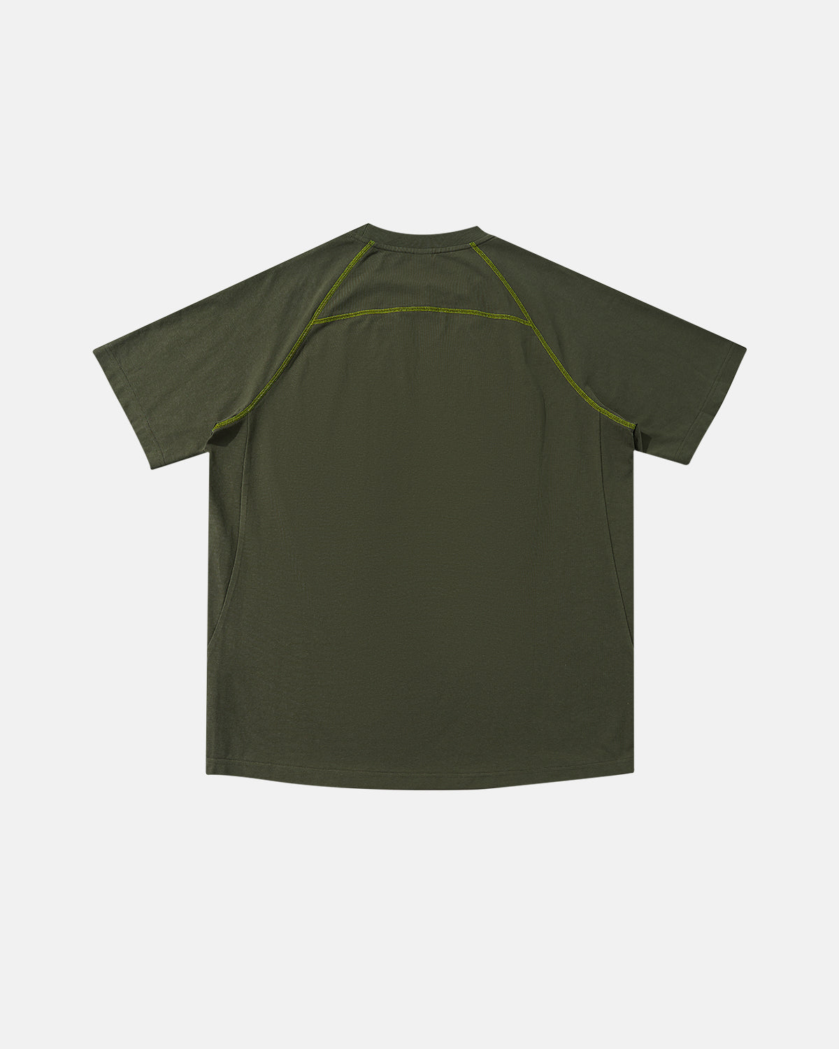 Omygoods Contrast Color Stiching Stretch T-Shirt