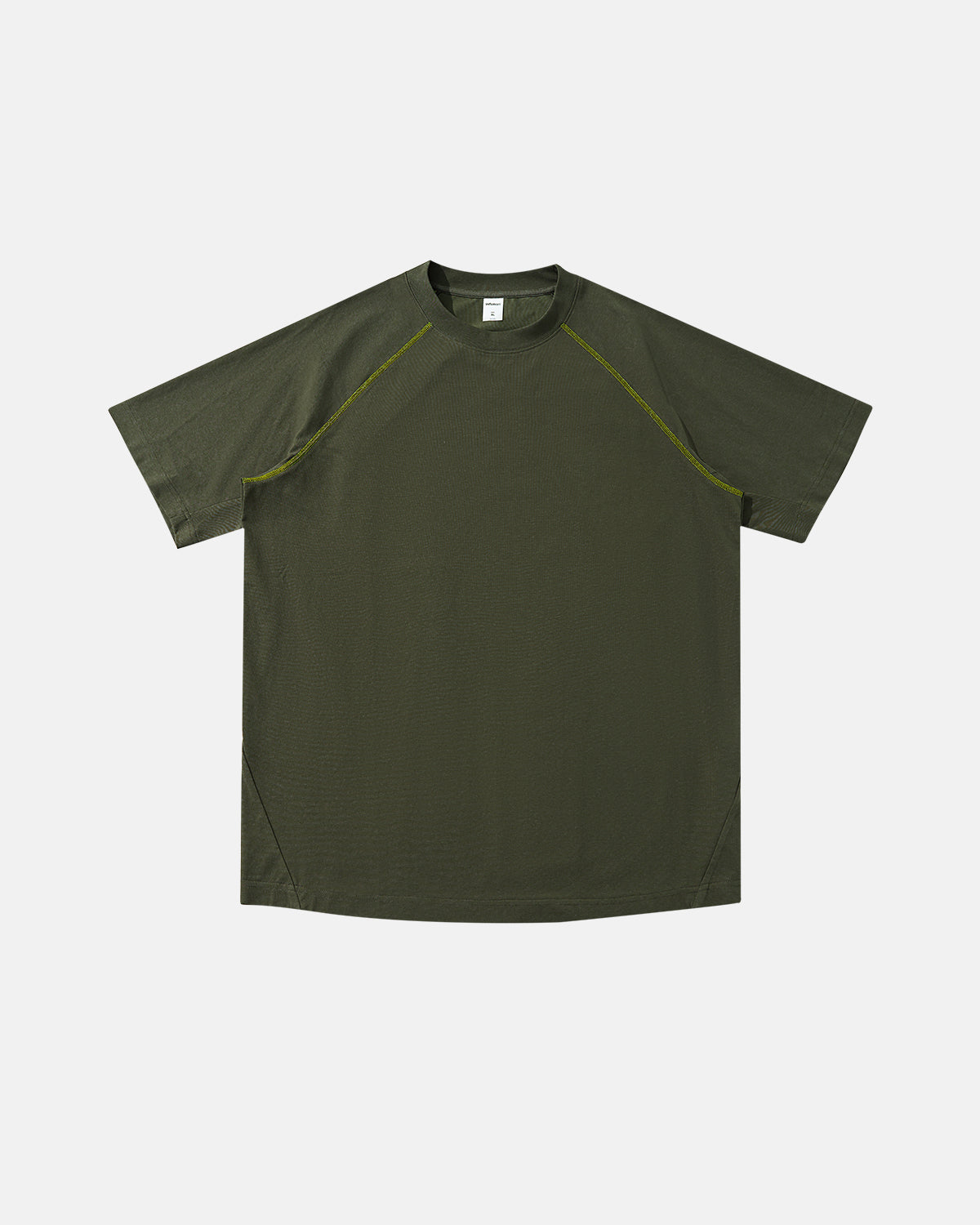 Omygoods Contrast Color Stiching Stretch T-Shirt