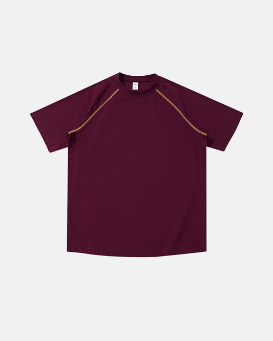 Omygoods Contrast Color Stiching Stretch T-Shirt