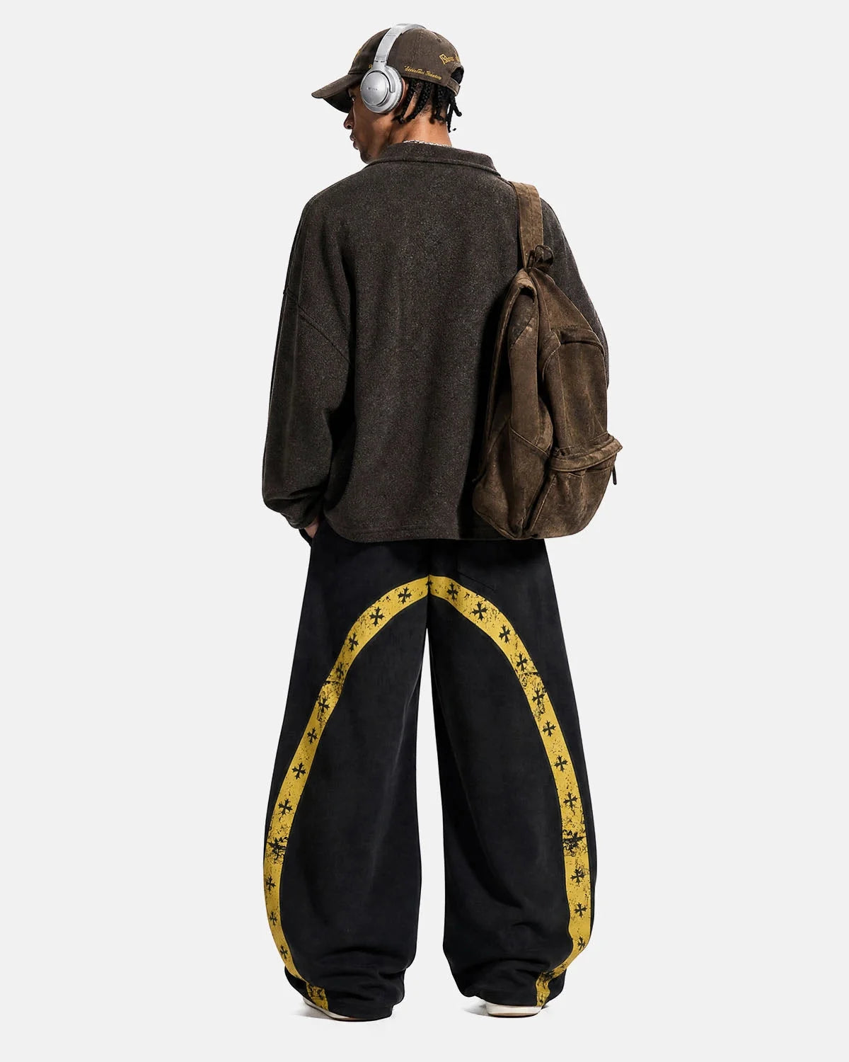 Omygoods Contrast Star Stripe Barrel Sweatpants