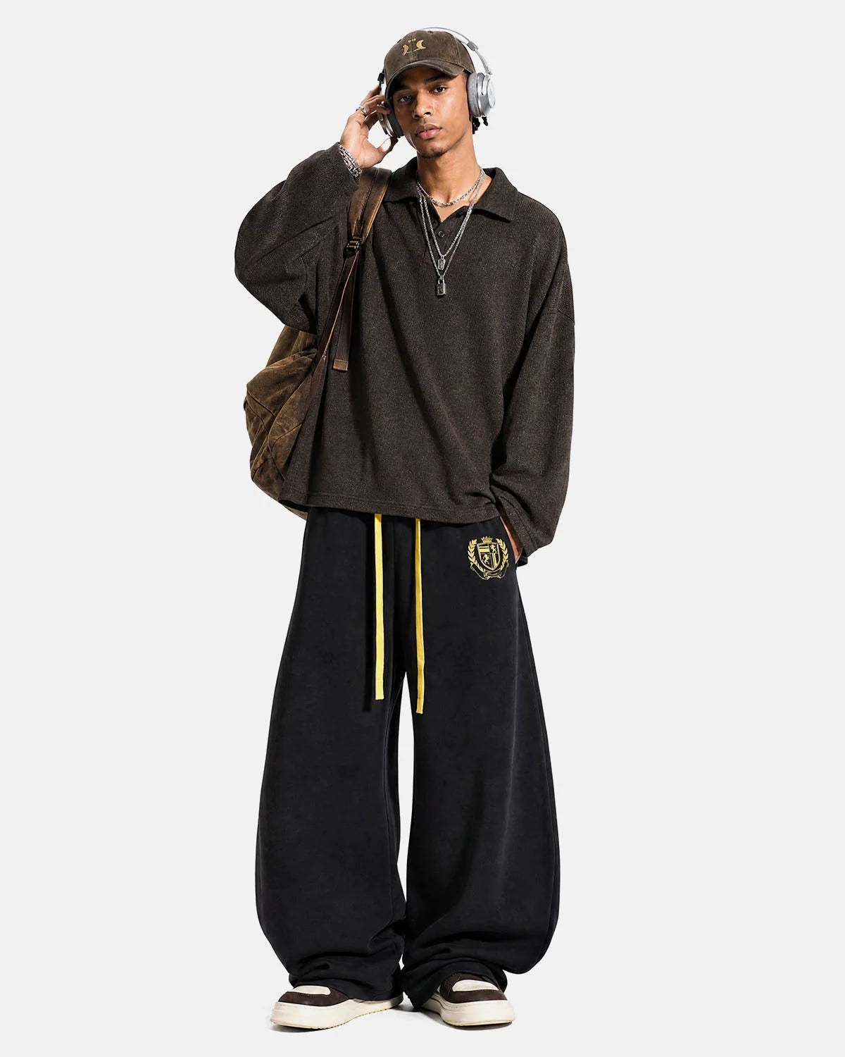 Omygoods Contrast Star Stripe Barrel Sweatpants
