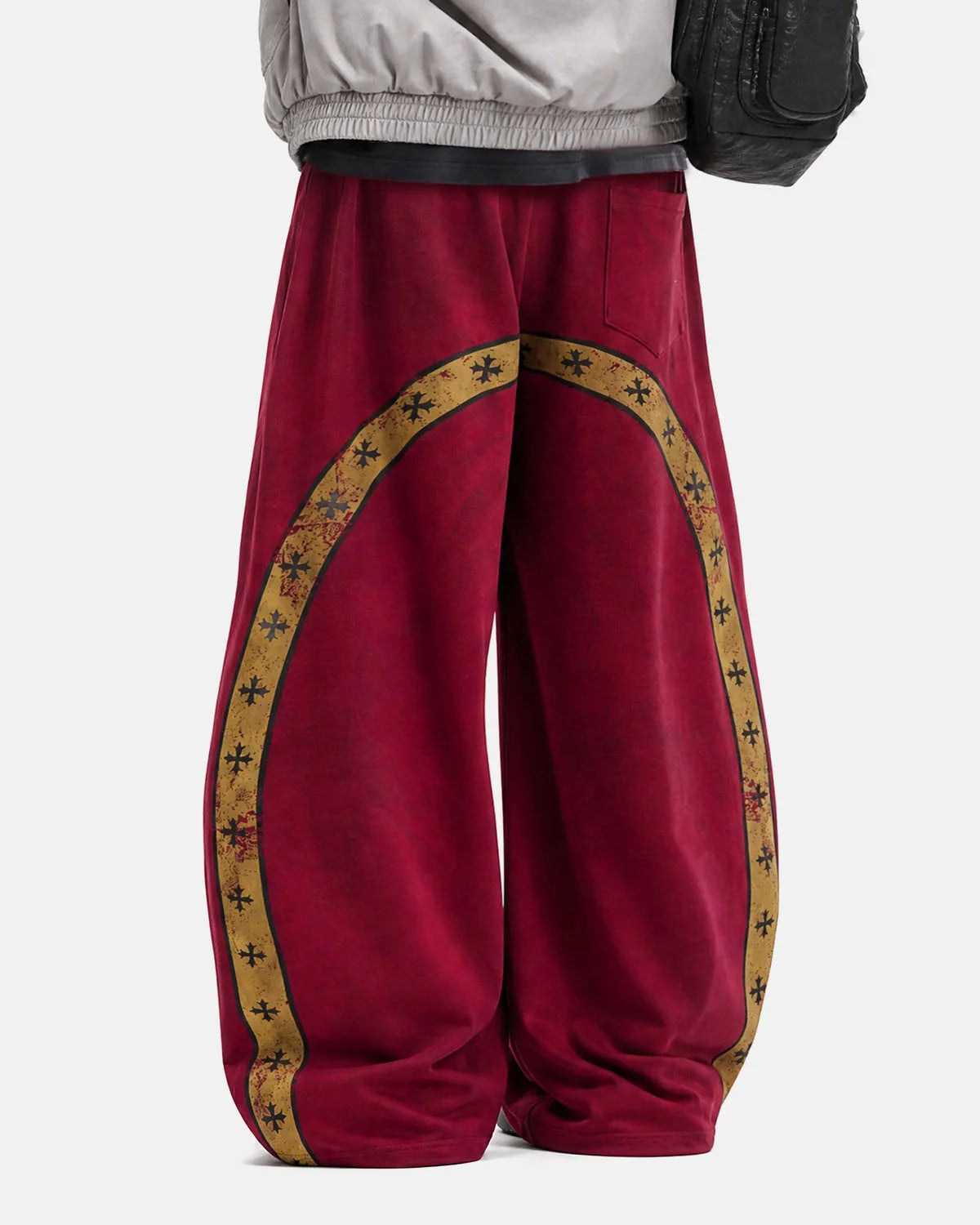 Omygoods Contrast Star Stripe Barrel Sweatpants