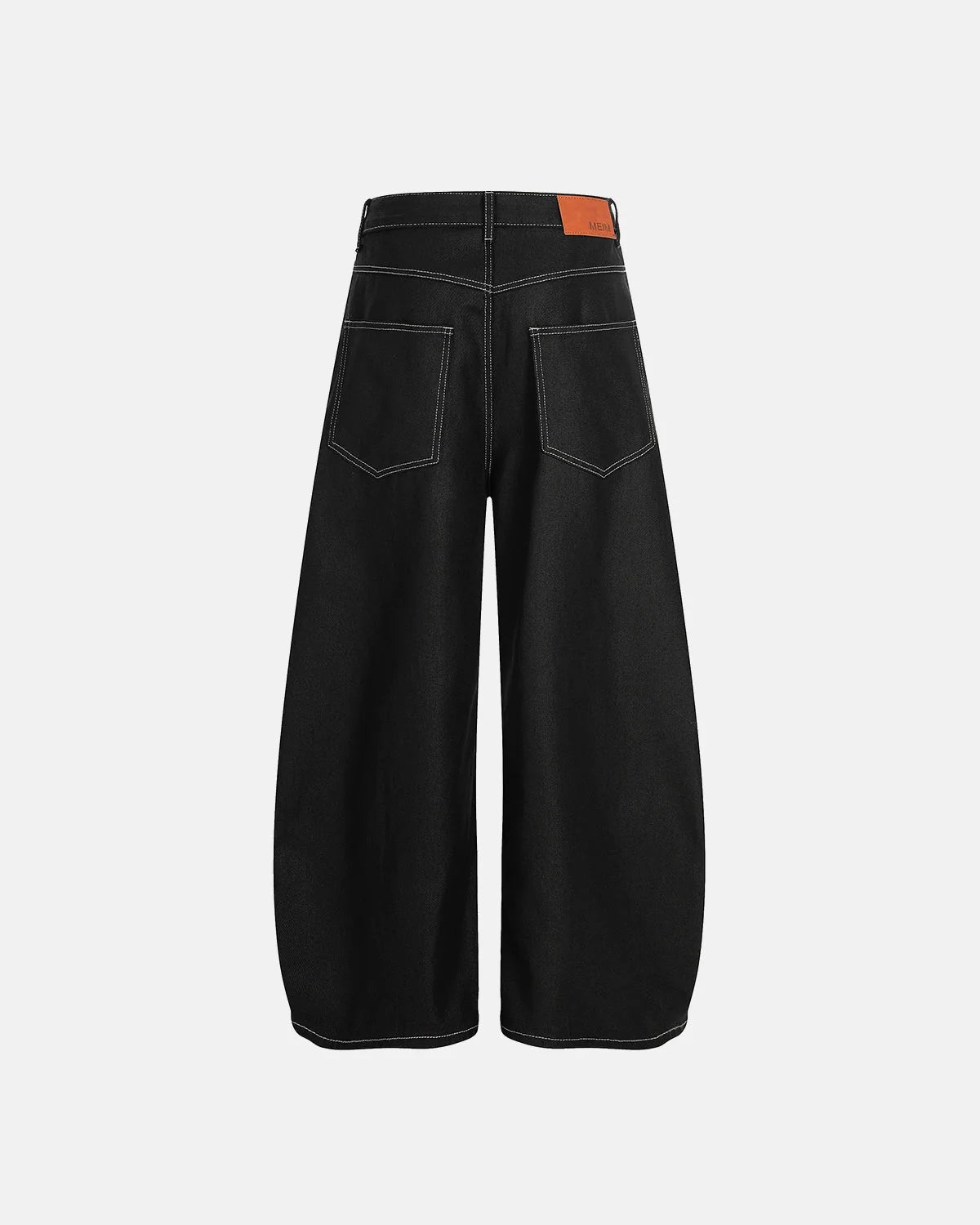 Omygoods Contrast Stitch Baggy Barrel Jeans