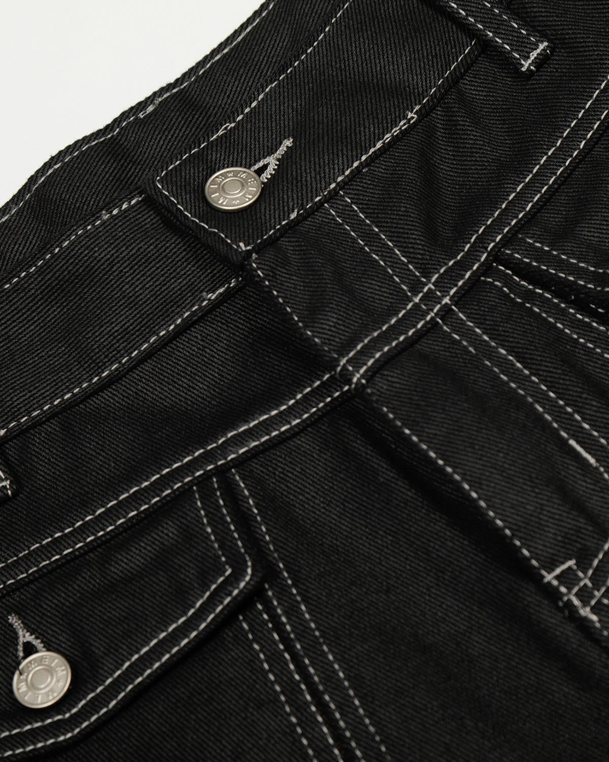 Omygoods Contrast Stitch Baggy Barrel Jeans