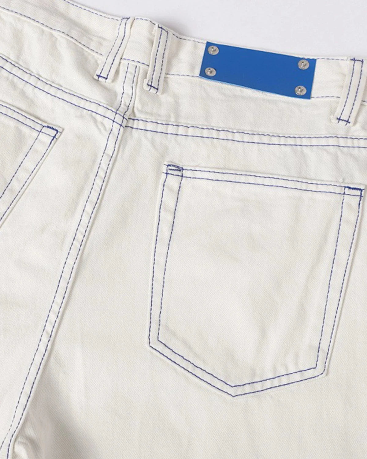 Omygoods Contrast Stitch Baggy Jeans