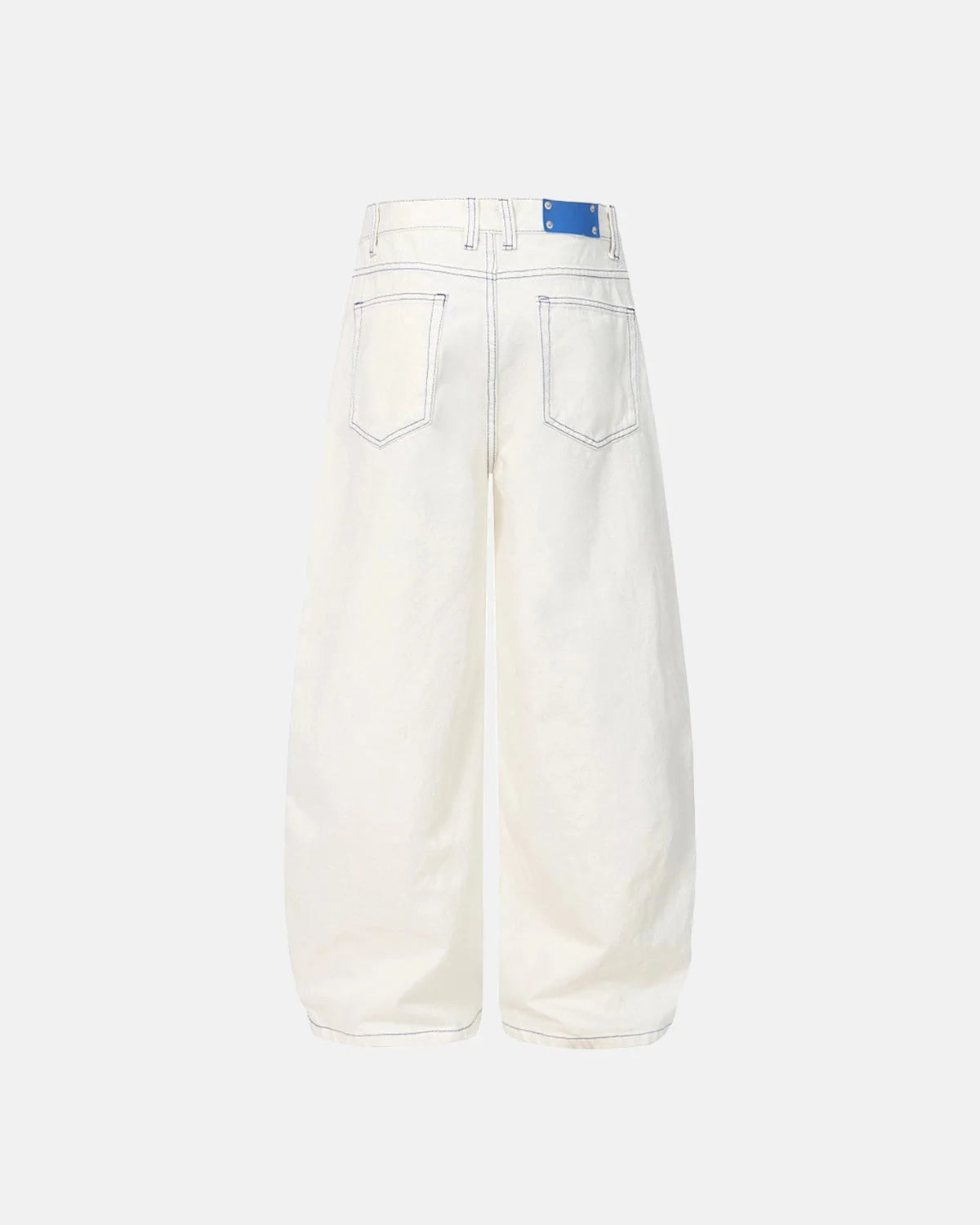Omygoods Contrast Stitch Baggy Jeans