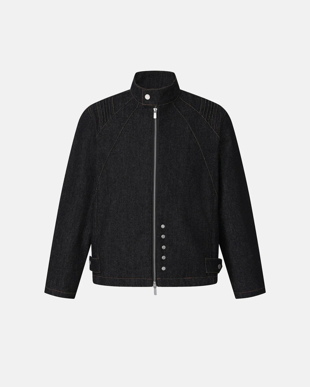 Omygoods Contrast Stitch Denim Jacket