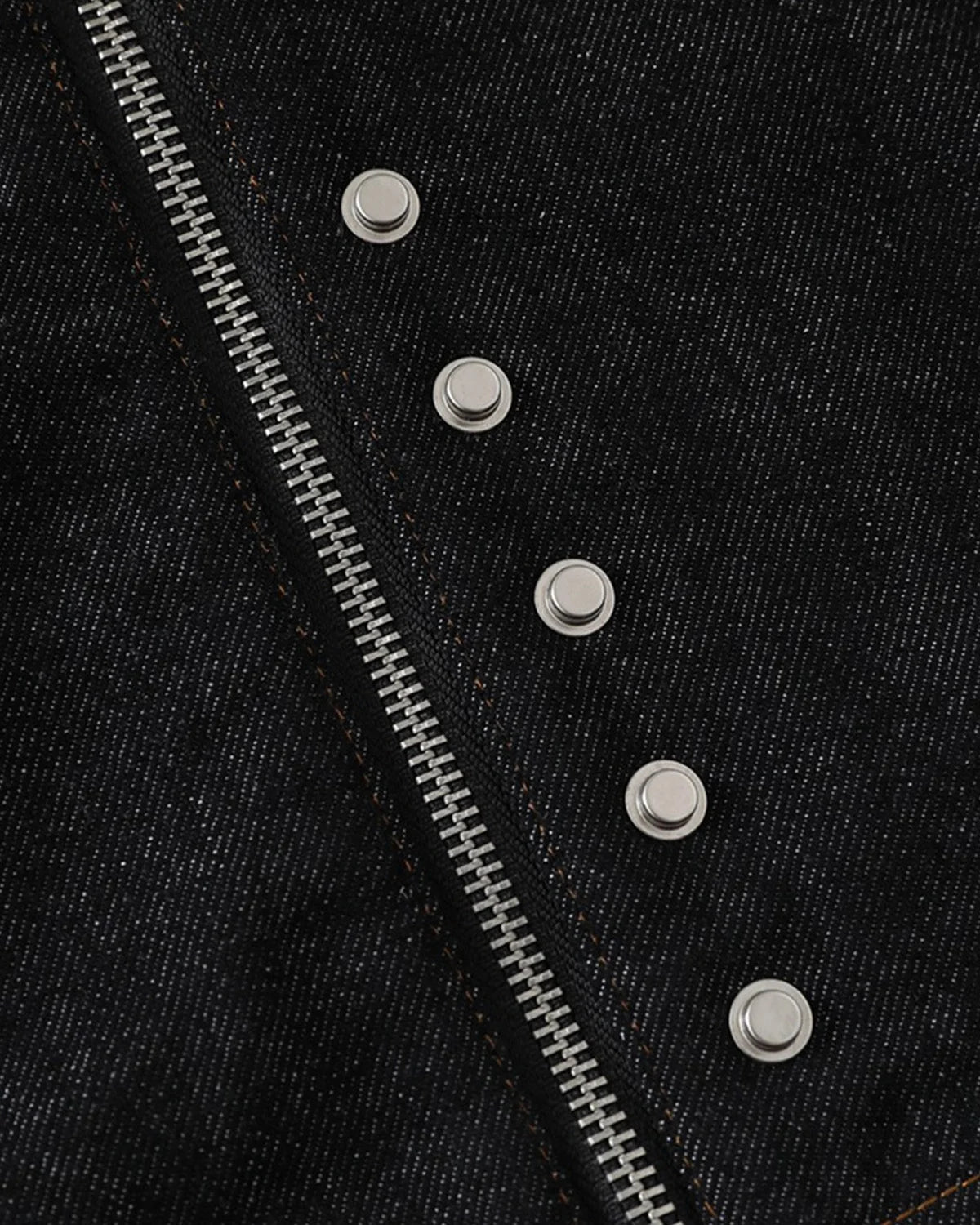 Omygoods Contrast Stitch Denim Jacket