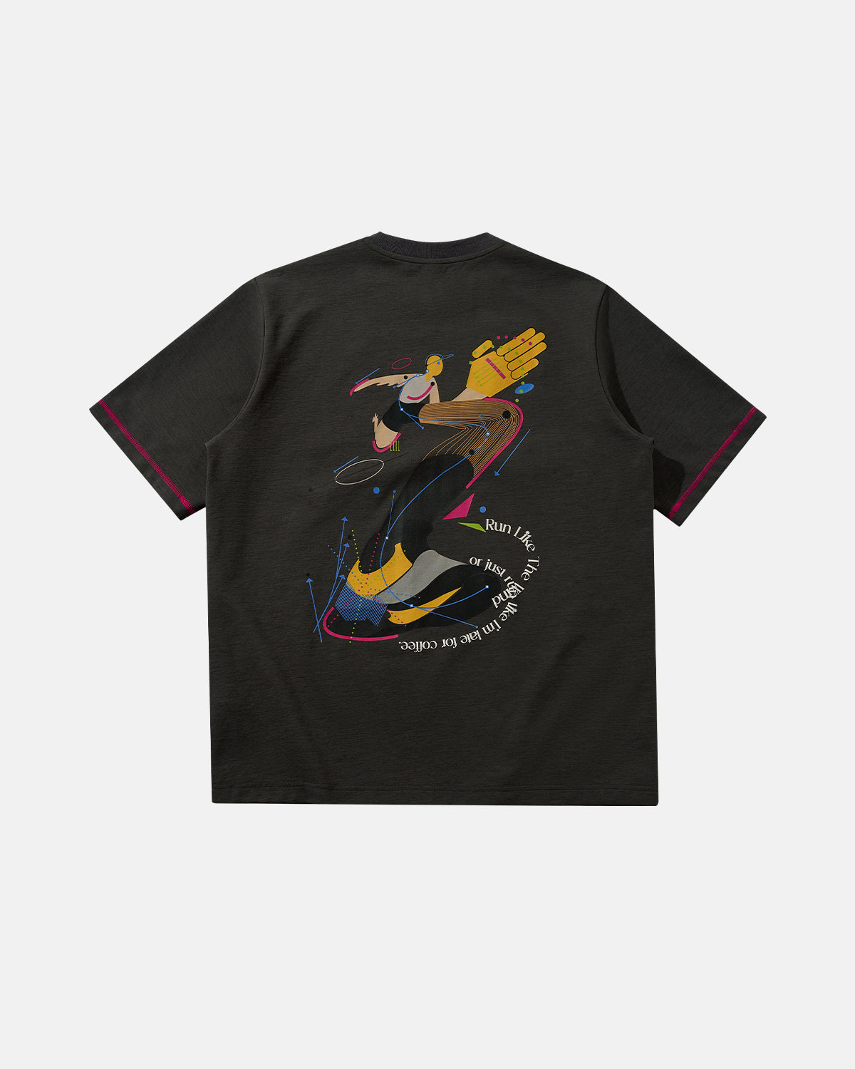 Omygoods Contrast Stitching Graphic Tee