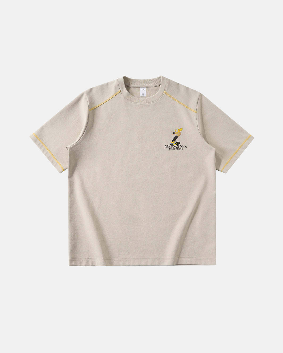Omygoods Contrast Stitching Graphic Tee