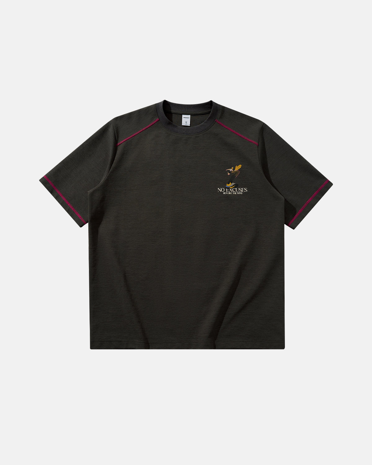 Omygoods Contrast Stitching Graphic Tee