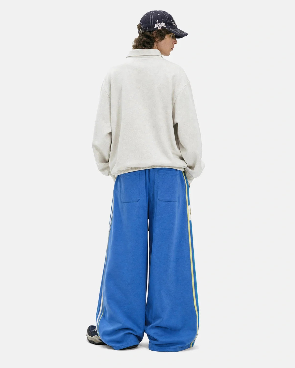 Omygoods Contrast Stripe Barrel Sweatpants