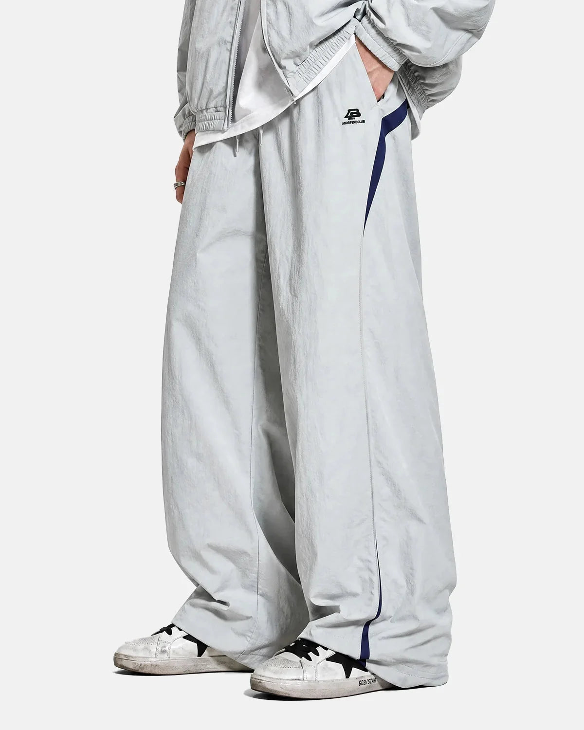 Omygoods Contrast Stripe Wide Leg Track Pants