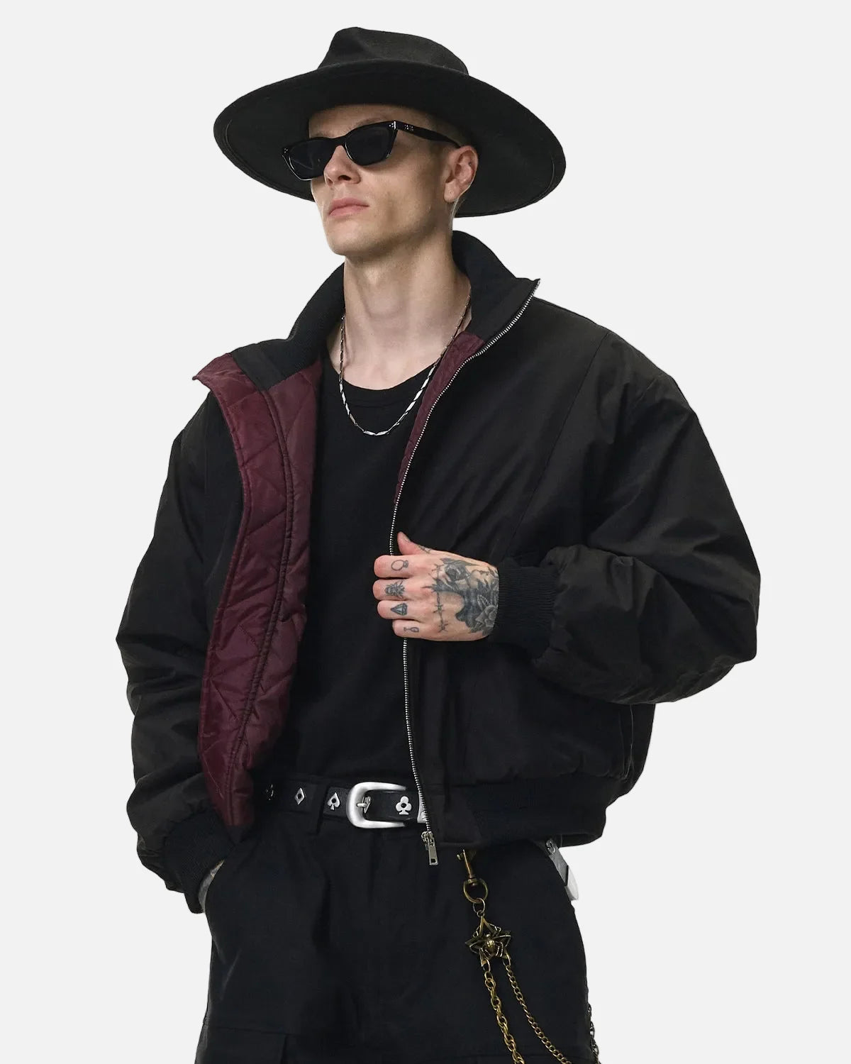 Omygoods Cotton Padded Bomber Jacket