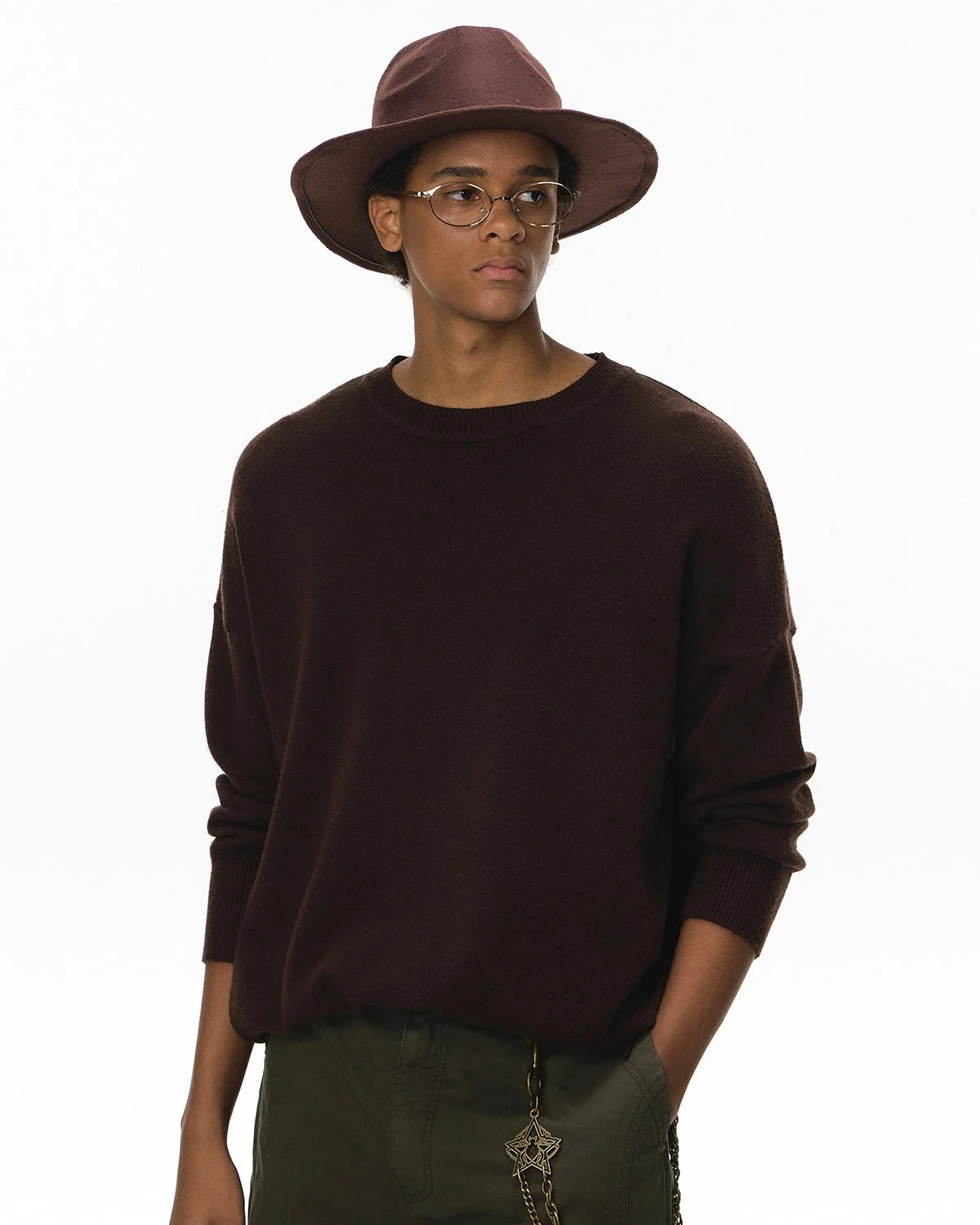 Omygoods Crew Neck Knit Sweater