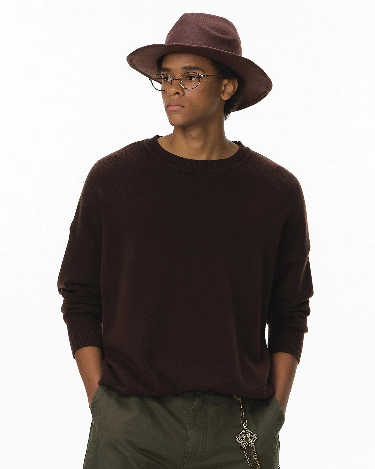 Omygoods Crew Neck Knit Sweater