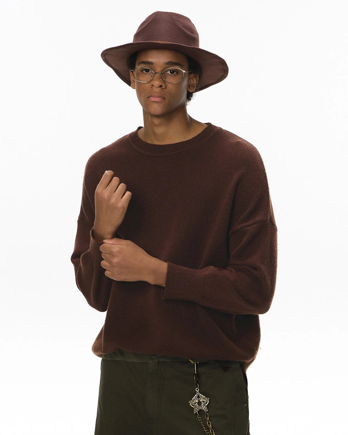 Omygoods Crew Neck Knit Sweater