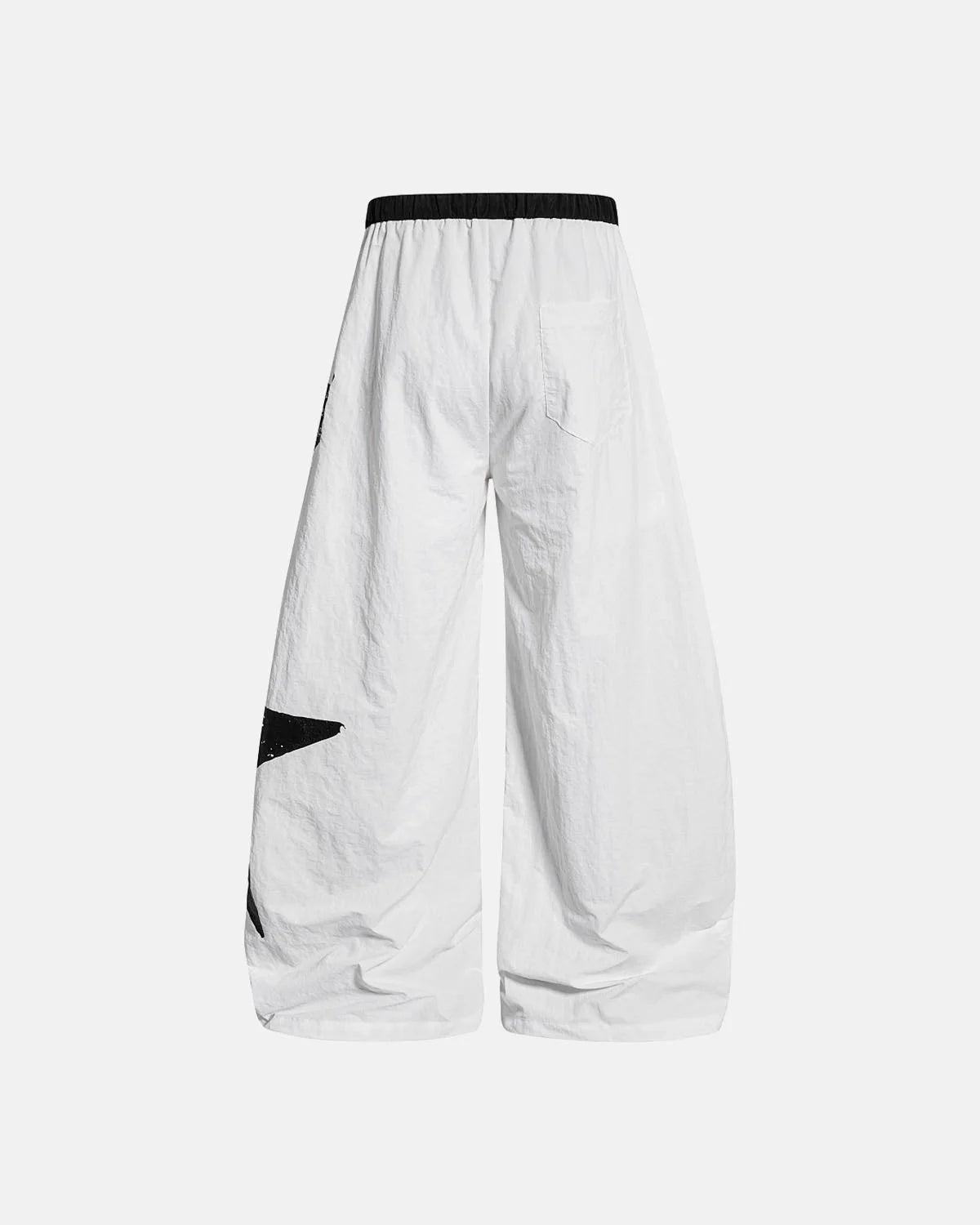 Omygoods Crinkle Nylon Barrel Track Pants
