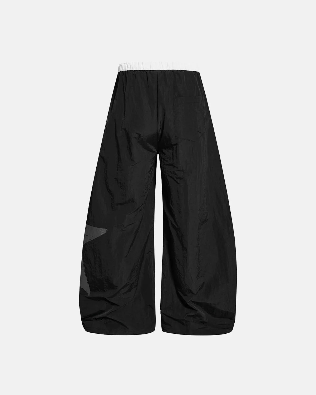 Omygoods Crinkle Nylon Barrel Track Pants