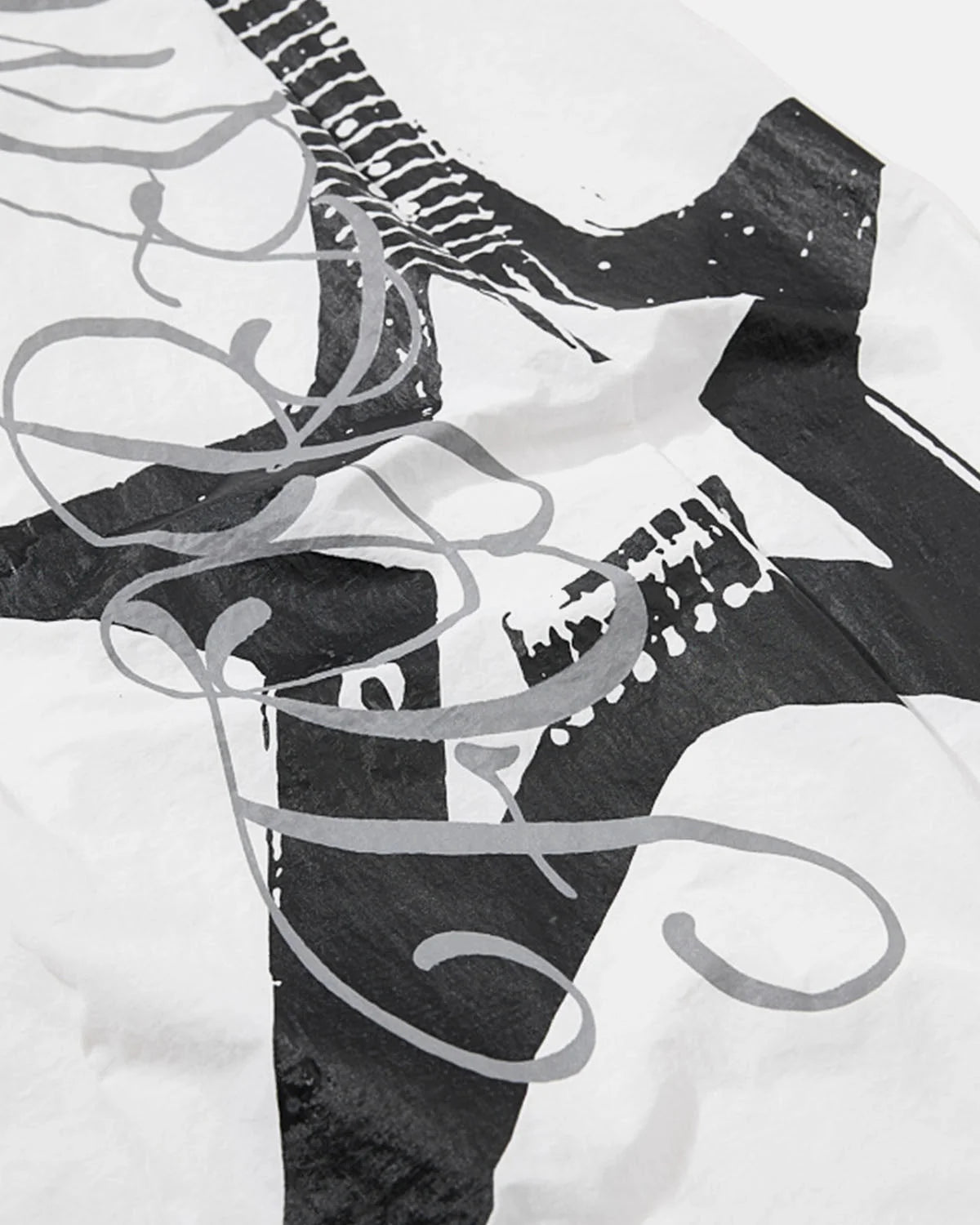 Omygoods Crinkle Nylon Barrel Track Pants
