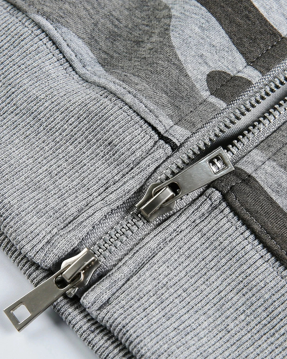 Omygoods Cropped Camouflage Zip Up Hoodie