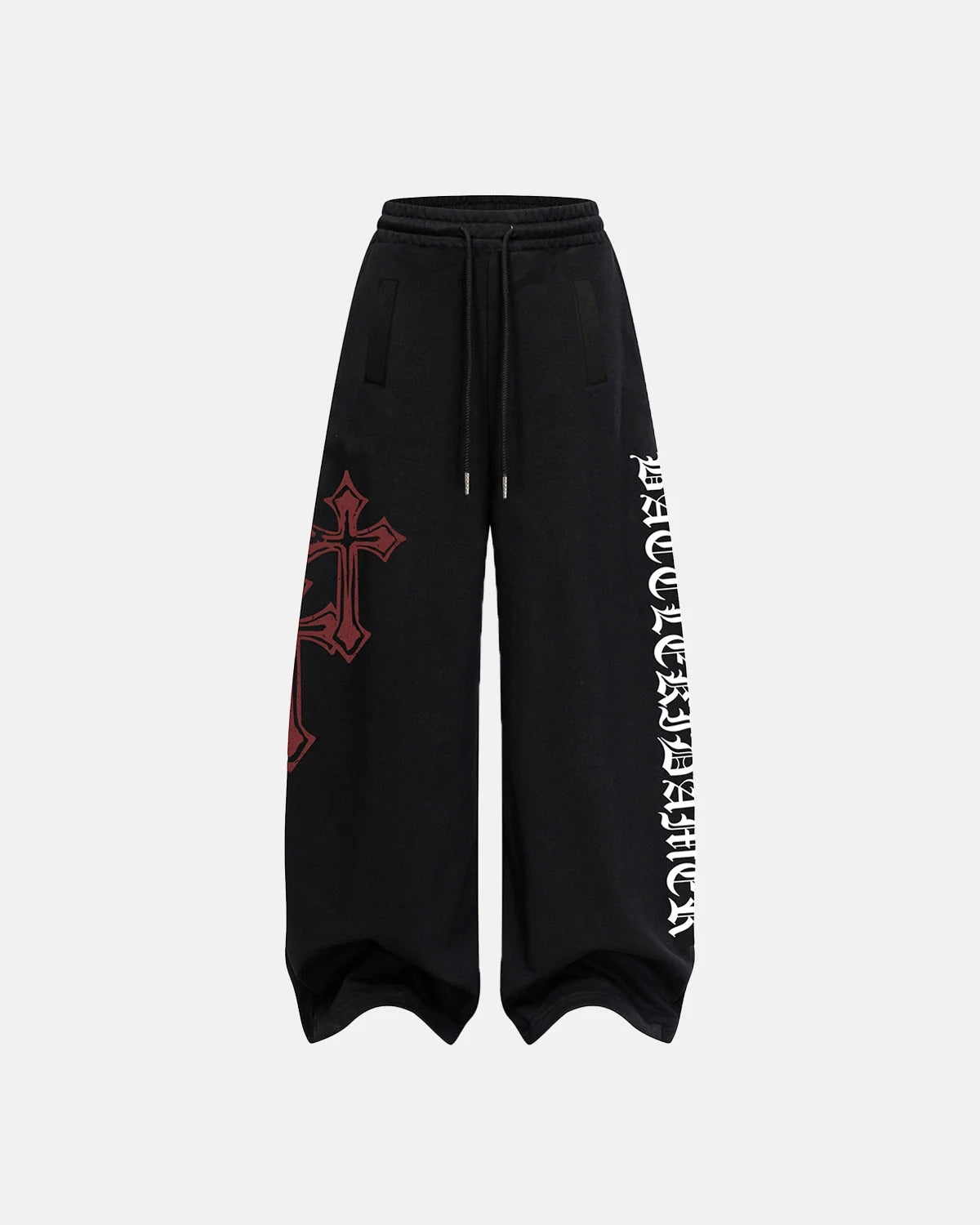 Omygoods Cross Print Baggy Sweatpants