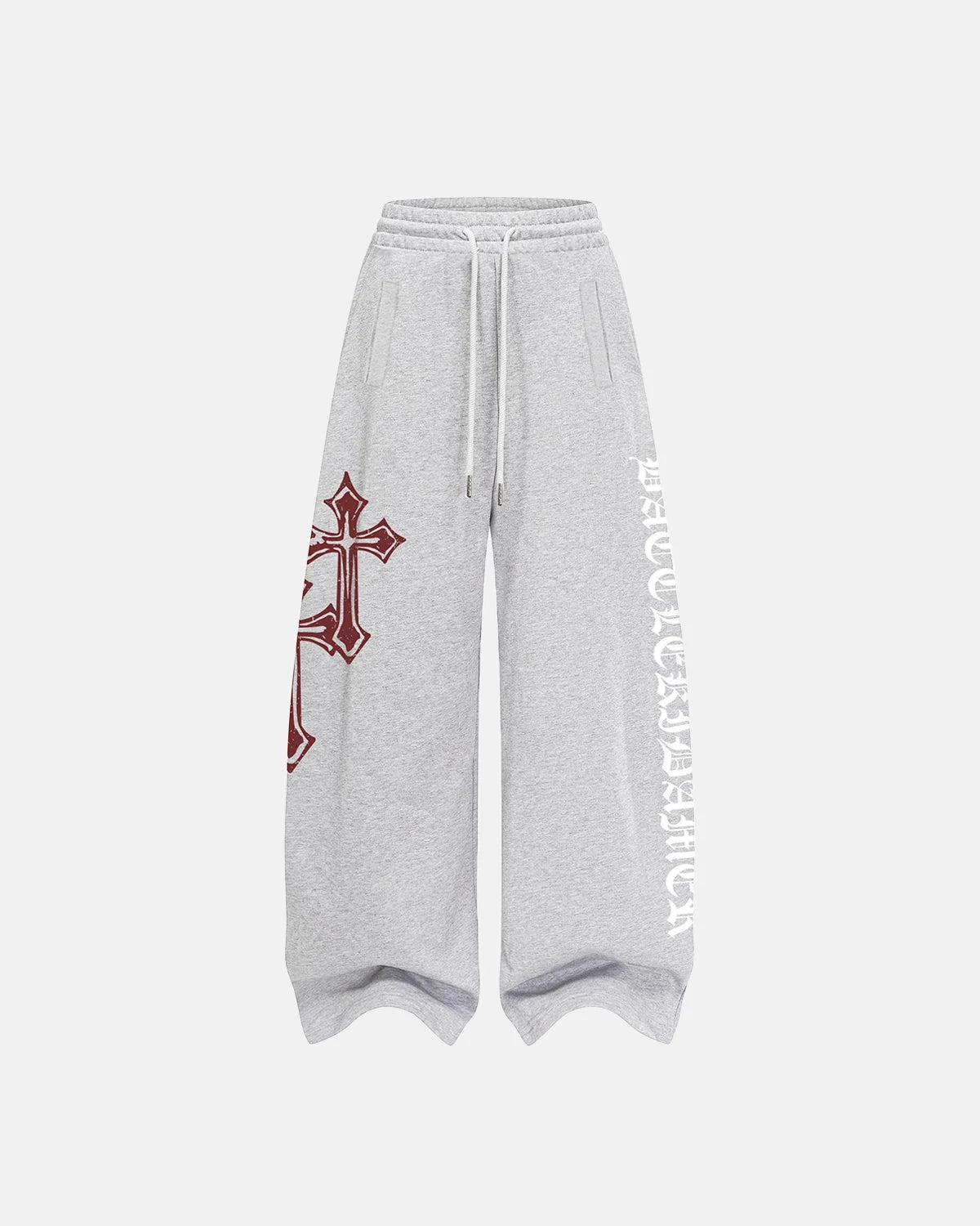 Omygoods Cross Print Baggy Sweatpants