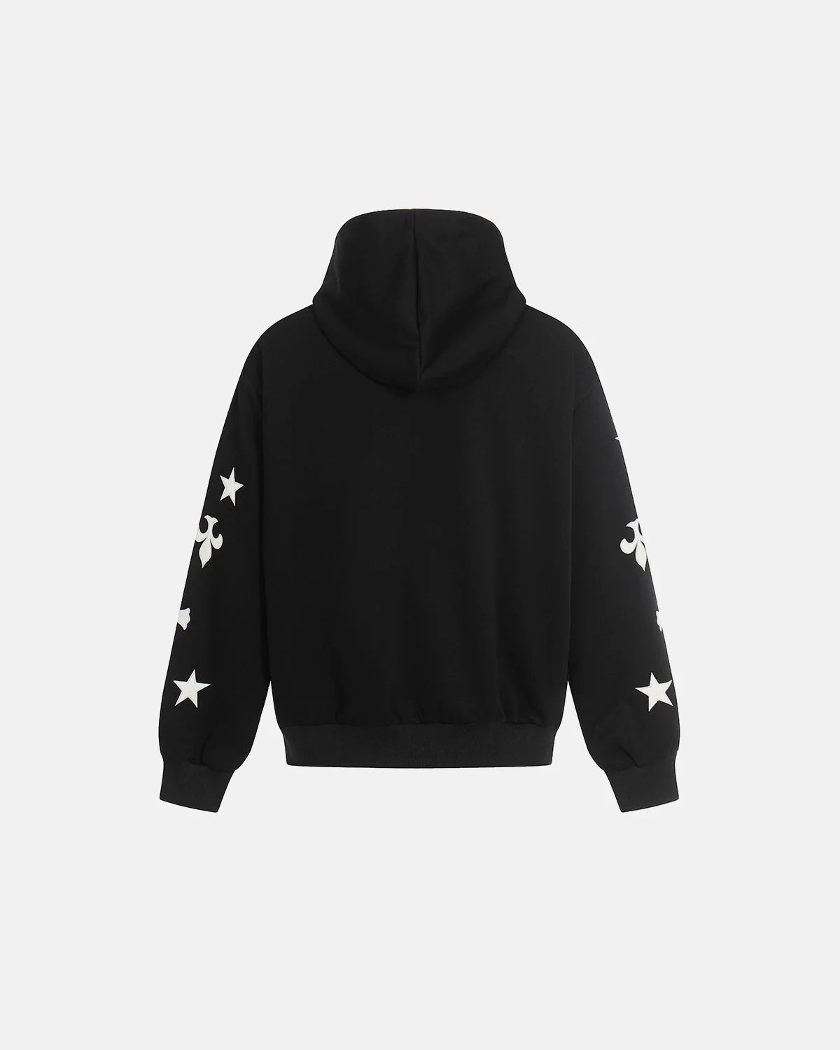 Omygoods Cross PU Patch Embroidery Zip Up Hoodie
