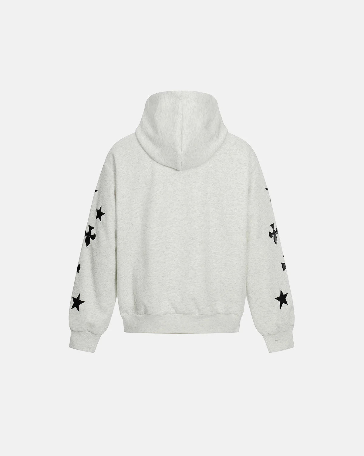 Omygoods Cross PU Patch Embroidery Zip Up Hoodie