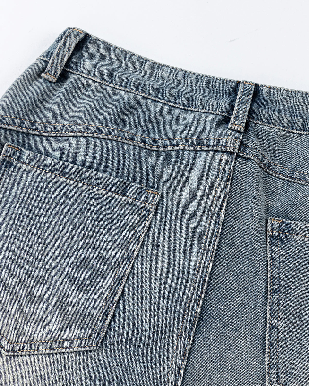 Omygoods Curved Seam Deconstructed Barrel Jeans