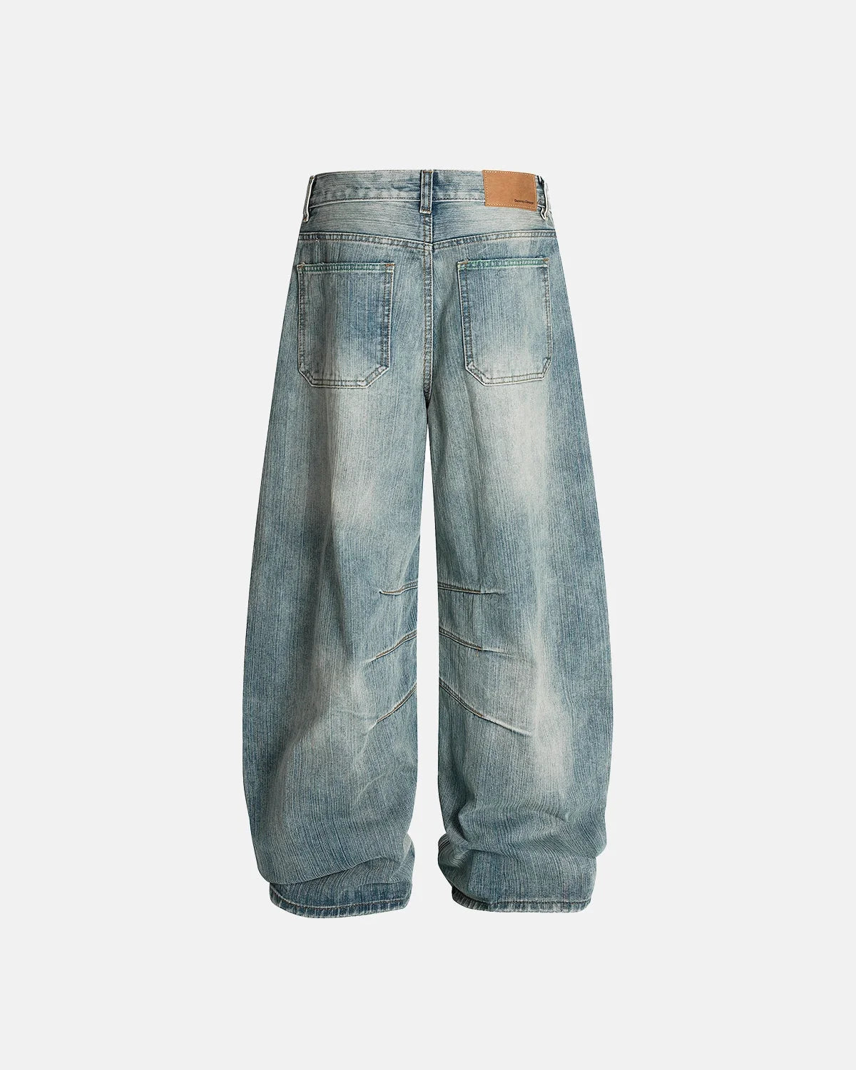 Omygoods Deconstructed Bamboo Weave Baggy Jeans