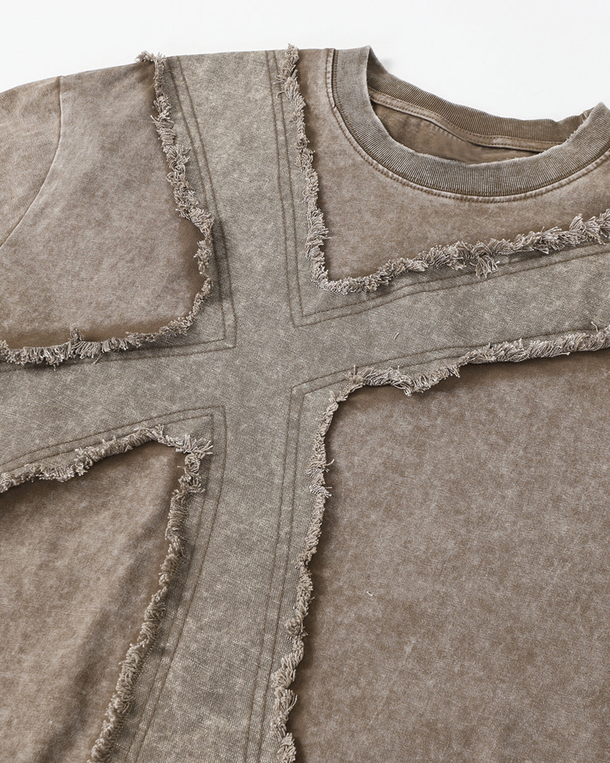 Omygoods Deconstructed Cross Washed T-Shirt