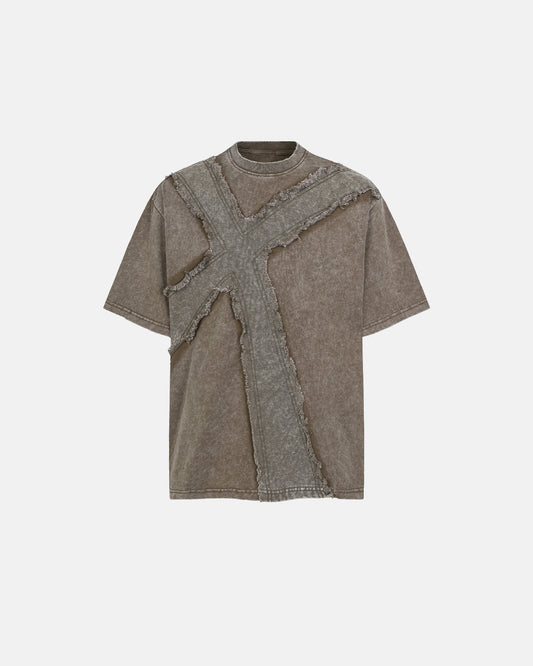 Omygoods Deconstructed Cross Washed T-Shirt