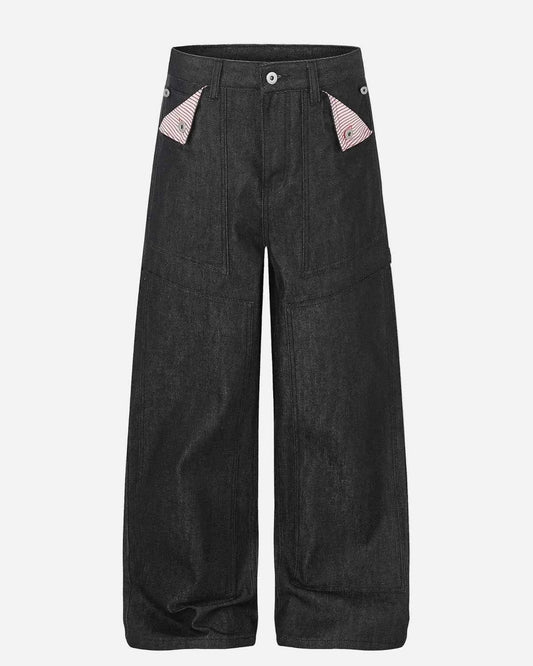 Omygoods Deconstructed Utility Baggy Jeans