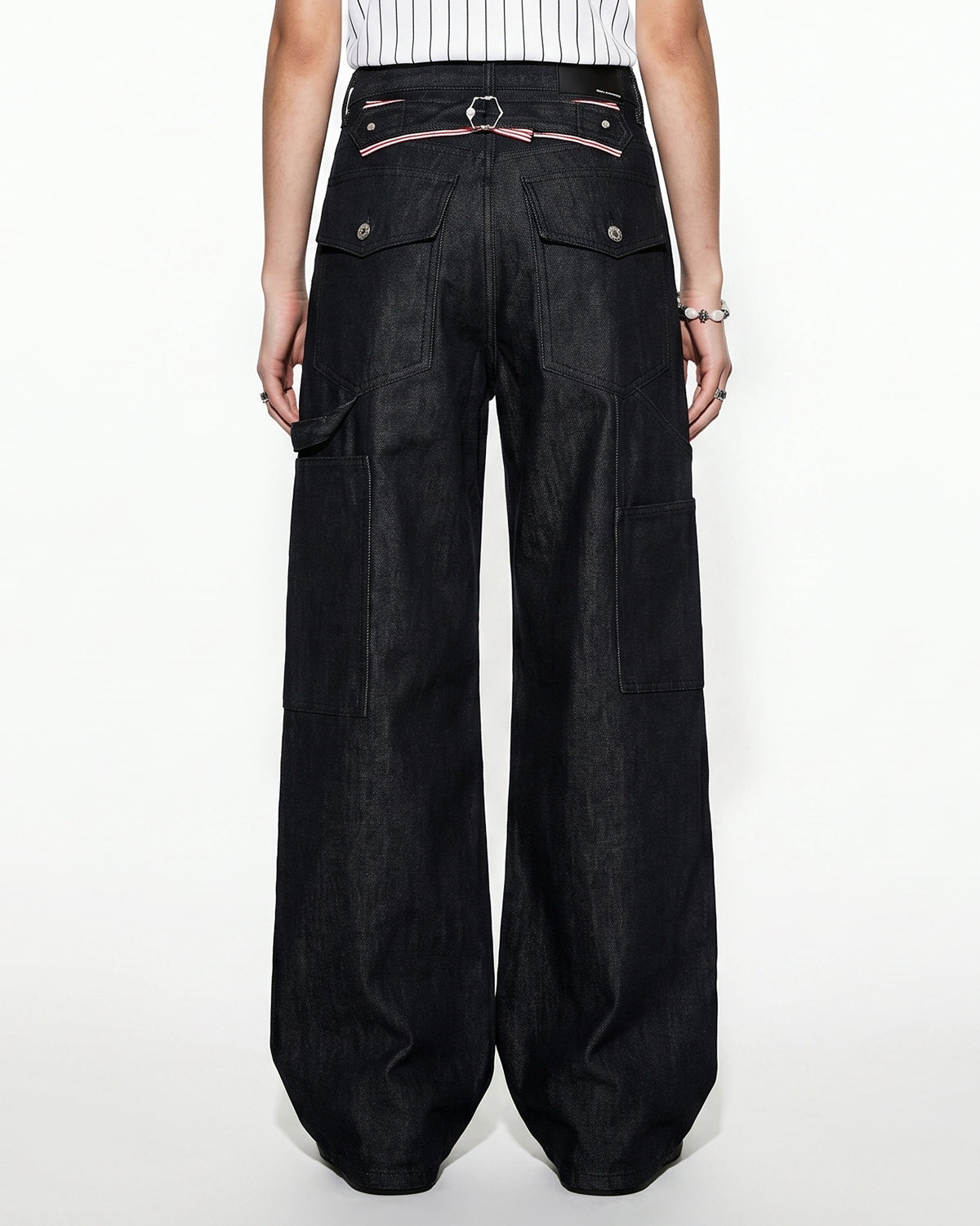 Omygoods Deconstructed Utility Baggy Jeans